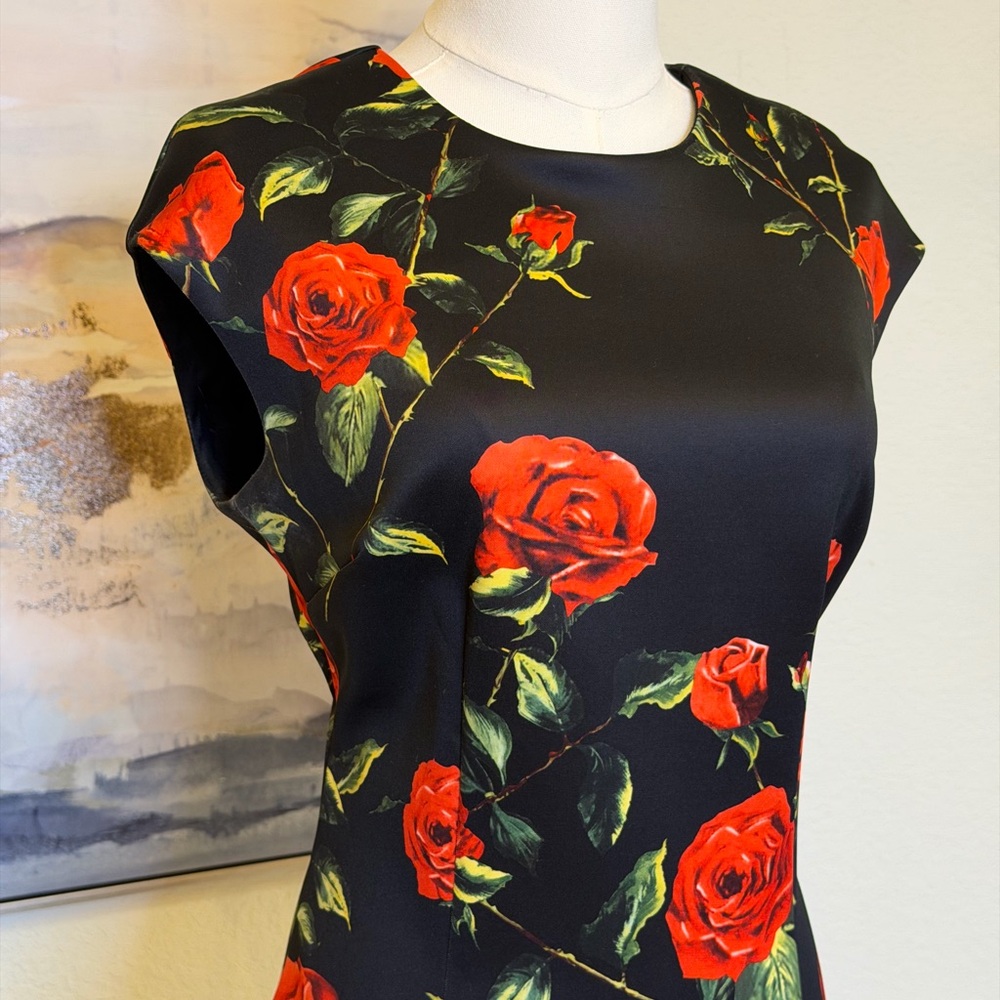Alexia Admor Bodycon Rose Print Dress | Elegant Figure-Flattering Cocktail dress - Picture 2 of 11